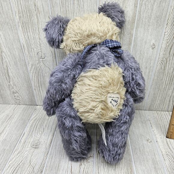 Ashton-Drake Galleries Pamela Wooley Theo Teddy Bear #0768 2000 Plaid Bow‎ Blue - Picture 8 of 10